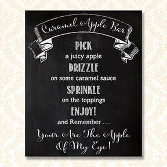 Caramel Apple Bar Sign Printable Caramel Apple Station