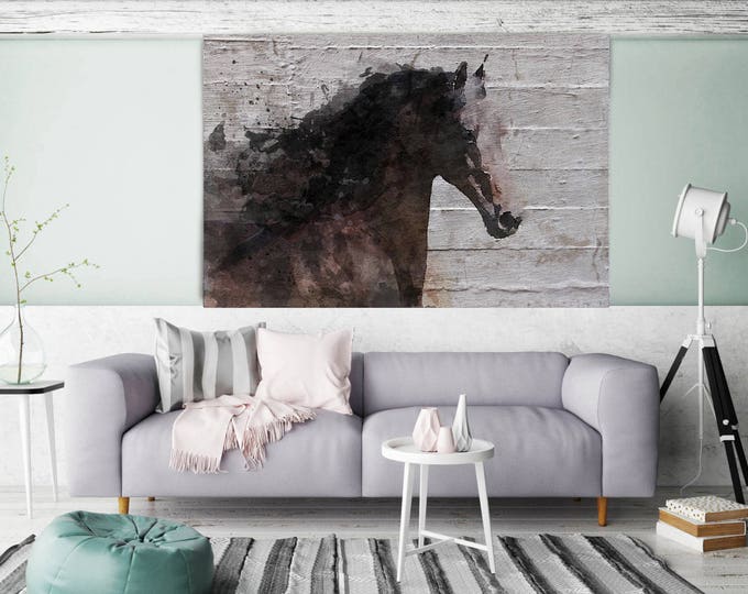 Gorgeous Brown Horse. Extra Large Horse, Horse Wall Decor, Brown Rustic Horse, Large Canvas Art Print up to 72" by Irena Orlov