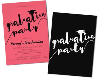 Modern Graduation Party Invitations