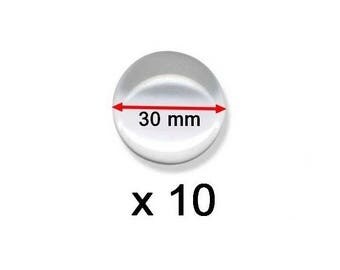 10 glass cabochons 30mm round