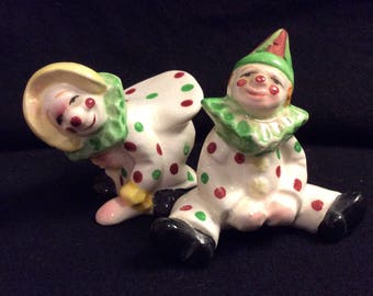 Vintage Happy Clown Salt and Pepper Shakers