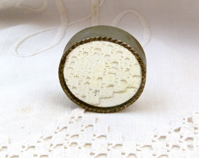 Small Antique Glass and Metal Framed French Compass and Mirror, Round Compass from France, Map Reading, Vintage Hiking Camping, Curios