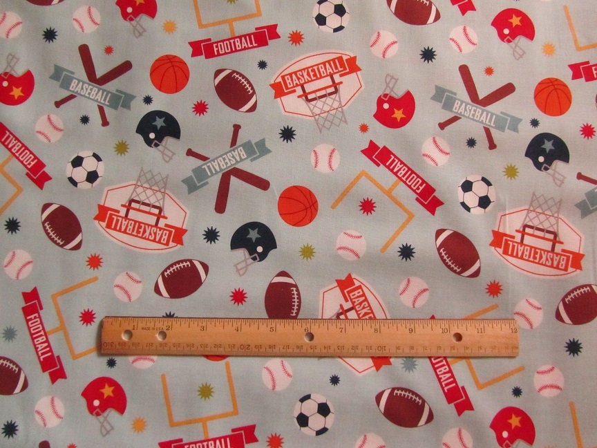 Blue Sports Theme/Game Day Riley Blake Cotton Fabric by the