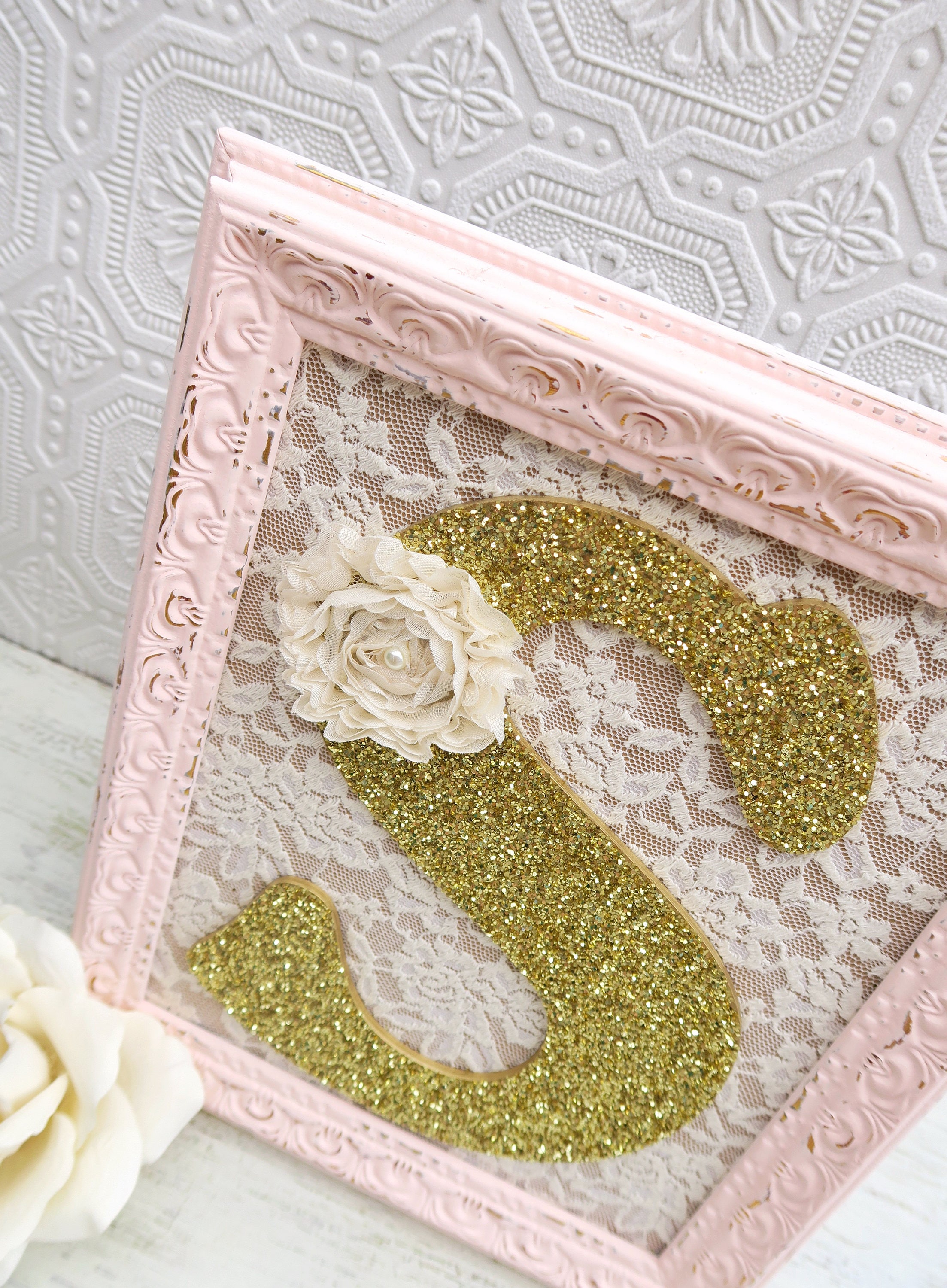 Nursery Letter S Girl Nursery Decor Pink Frame Letters Pink