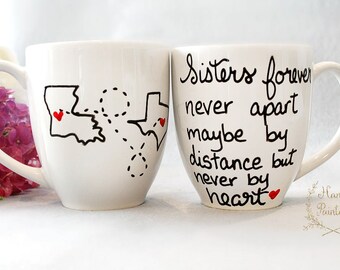 Sisters Mug- Sisters Gift - Sister Coffee Mug - Gifts for Sister -Hand Painted Mugs- Sister Birthday Gift - Sister Present