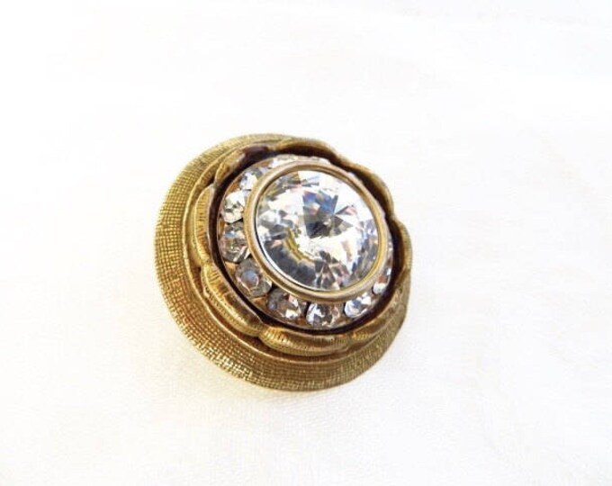 Originals by Robert Brooch, Swarovski Crystal Headlight Stone Rivoli Pin, Vintage Designer Signed Jewelry