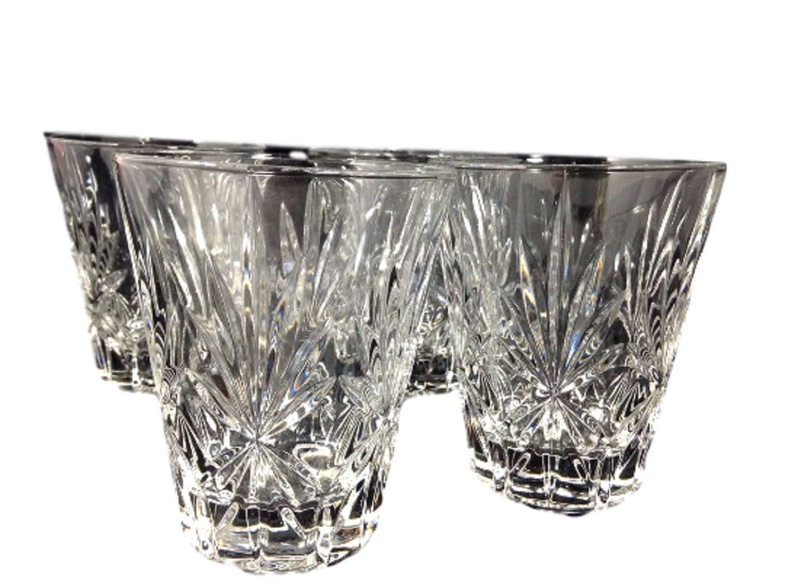 Low Ball Glasses 4 Mid Century Modern Crystal Bar Glasses