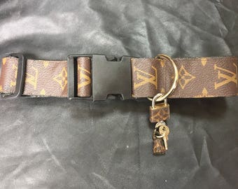 Louis Vuitton dog collars 12-19" (30.5-48cm) adjustable 1.5" wide LV monogram repurposed