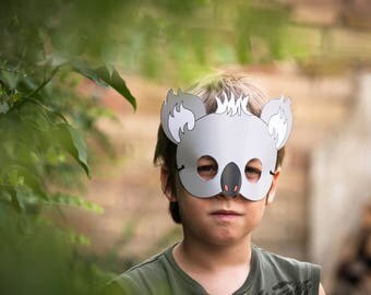 Printable Koala Mask, Halloween Mask, Kids Party, Instant Download