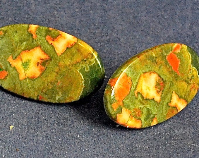 Large Rhyolite Studs, 27x16mm, Natural, Set in Sterling Silver E1118