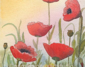 Poppy print | Etsy