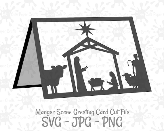 Download Nativity Scene Greeting Card SVG Christmas Card SVG Nativity