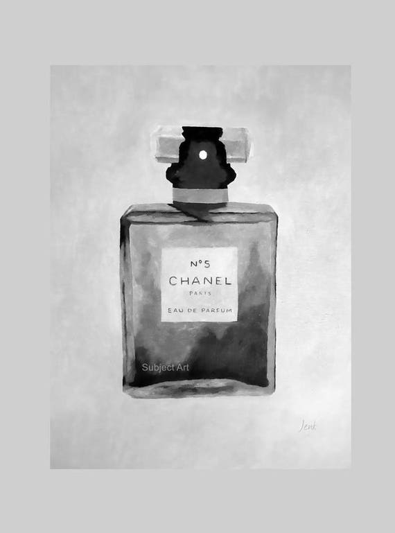 CHANEL No.5 Perfume Art Print Black and White Fashion Gifts