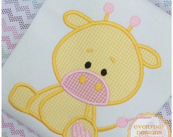 ON SALE Stuffed with Love Giraffe Machine Embroidery Applique Design