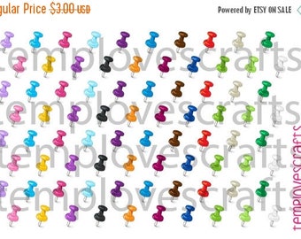 Weekend Sale 80 Push Pin Stickers for your planner or scrapbooking