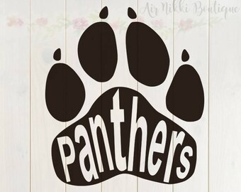 Panthers Paw Print SVG, PNG, DXF files, instant download