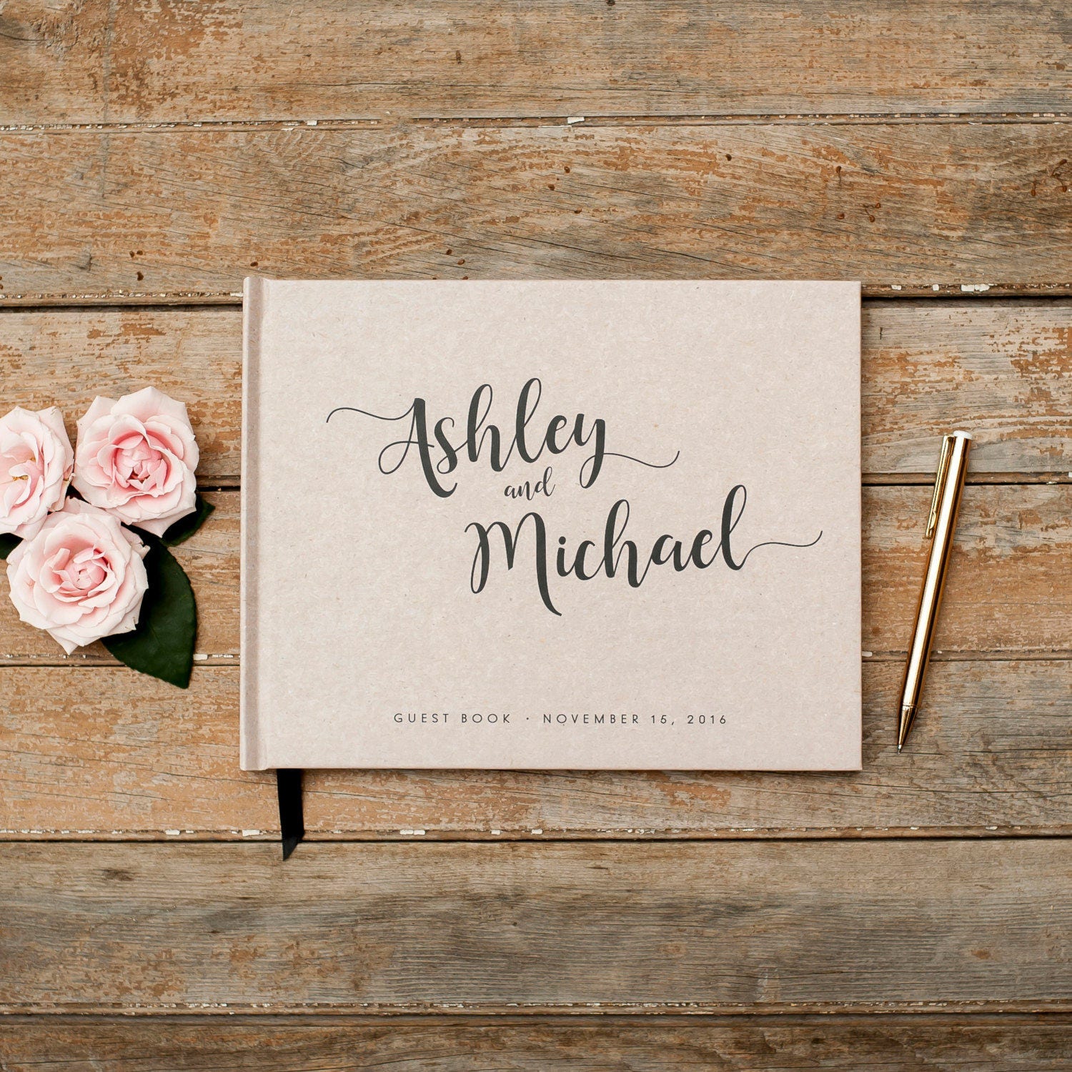 Wedding Guest Book Horizontal Landscape Rustic Kraft Guestbook Sign In Photo Booth Hardcover Personalized Planner Wedding Guest Book Horizontal Landscape Rustic Kraft Guestbook Sign In Photo Booth Hardcover Personalized Planner
