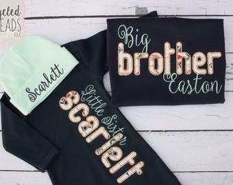 Big Brother Little Sister Set, Big Sister Set, Little Brother Shirt, Baby Shower Gift, Big Brother Set, Big Sister Little Sister Set