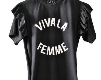 Womens Viva La Femme T-shirt Black