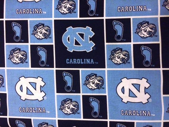 NCAA University of North Carolina Tarheel Cotton College Logo Fabric ...