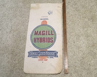 Vintage Magill Hybrids Seed Sack Fargo ND