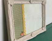 Tableau d'affichage babillard pour écrire sur vitre fait main cadre antique organisation communication bureau cuisine pâtisserie rose vert