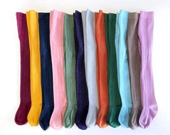 Cable Knit Tights Baby Tights Girls Hand-Dyed Tights Baby Stockings Kids Clothing Infant, Toddler and Girl Sizing, Squishy Cheeks