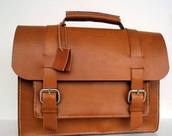 Men's Messenger Bag 15 Leather Briefcase Benny