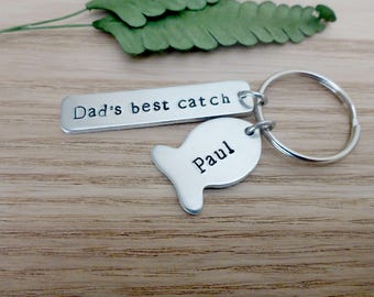 Personalised Keyring for Dad - Hand Stamped Keyring - Gifts for Dad - Daddy Keyring - Fathers Day Gift