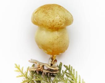 1950s Christmas decoration Antique glass bauble Xmas tree ornament Mushroom woodland decor Shabby chic Soviet Xmas Christmas ornament