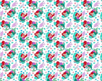 Little Mermaid fabric, Ariel fabric, Disney fabric, Disney knit fabric
