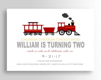 Train Birthday Invitation - Train Invitation - Train Birthday Party