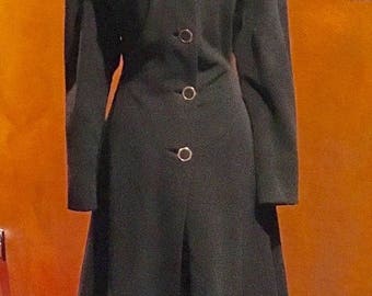 SALE 1940s Be a Russian Princess Fit and Flare Wool Coat M/L