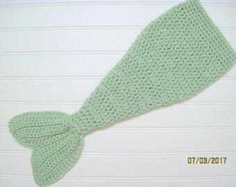Crochet Mermaid Tail, Newborn Mermaid Tail, Ready To Ship, Mermaid Photo Prop, Newborn Prop, Mermaid Cocoon, Mermaid Tail, Green, Baby