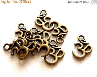 HALF PRICE 10 Small Bronze Om Charms