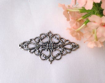 1pc 50x29mm engraving antique silver filigree connector