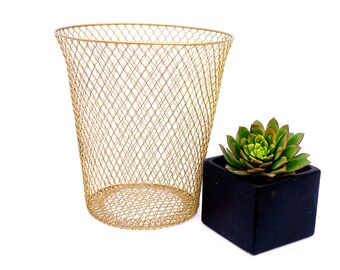Wire Waste Basket vintage wire trash can | etsy Wire Waste Basket vintage wire trash can | etsy