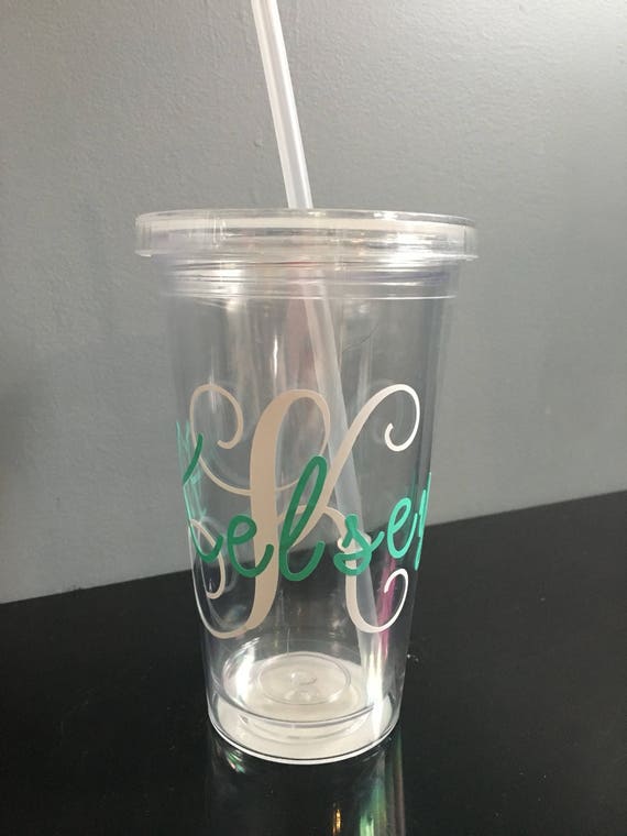 Personalized 16 oz. Tumbler Personalized Cup Initial Cup