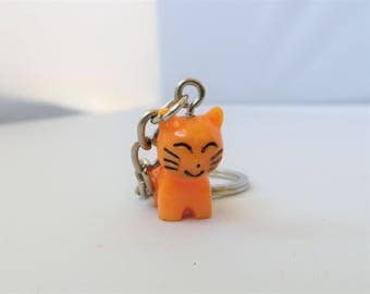 Orange Kitty Cat Key Chain Cute Animal Key Chain Lightweight Resin Purse Accessory Bag Stuffer Gift Idea