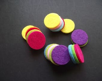 25mm Aromatherapy Oil Diffuser Pads,Scent Diffuser Pads,Multi Color Felt Oil Diffuser Pads,Aromatherapy Locket Jewelry Diffuser Pads