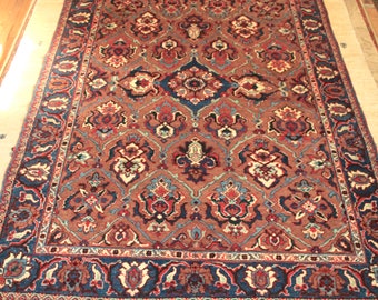 Antique Persian Rug 4x6 Vintage Veramin/Varamin Handknotted Rug Rare Brown Field. Quality Wool. Exquisite Collectible. ~Gypsy Rugs (C6)