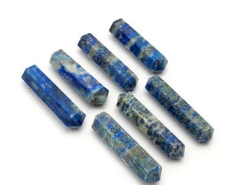15% off Christmas in July Lapis Lazuli Double Terminated Pencil Point - Wire Wrapping - Chakra - Reiki - Metaphysical Reiki Therapy Wand (R