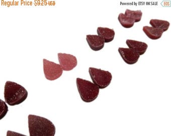 15% off Christmas in July Red Teardrop Druzy Pair - Beautiful 10mm x 14mm Teardrop Shaped Druzy - Jewlery Supplies - Druzy Stones - (RK93B1