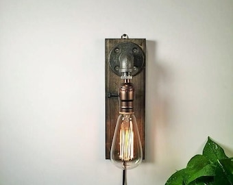 30% OFF SALE Industrial wall Lamp - Sconce - Wall Light - Steampunk Lamp - Edison Lamp - Vintage Light - Pipe Lamp - Bedside Lamp - Loft Li