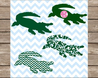 Alligator svg, Gator svg, Monogram svg, svg files for cricut, Crocodile svg, Alligator svg file, animal svg file, hunting svg svg silhouette