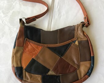 70s Leather Patchwork Handbag