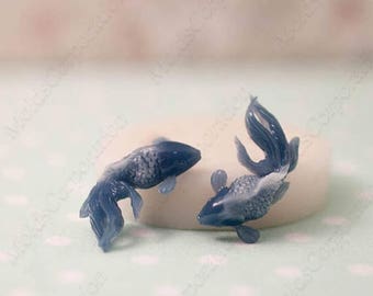 SALE 2 Fishes Goldfish silicone mould, molds for polymer clay, epoxy resin and food, food-grade silicone, Resin Molds, Soap, Fondant М280(2/