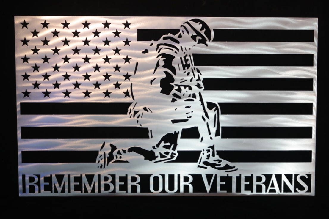 Veterans Flag American Remember Our Patriotic Veterans Flag American Remember Our Patriotic Metal Art