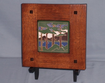 Framed Arts and Crafts Tile-Mission Style Frame-Lake Tahoe Pines-Home Sweet Home