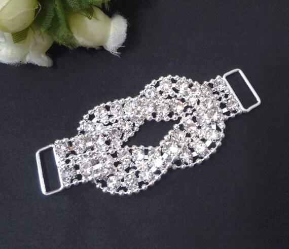 1 pc Small Knot Clear White Rhinestone Dress Clasp Buckle Belt